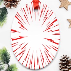 Line Red Sun Arrow Ornament (oval)