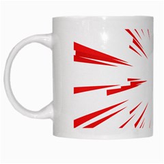 Line Red Sun Arrow White Mugs