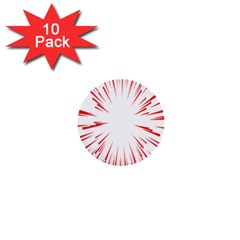 Line Red Sun Arrow 1  Mini Buttons (10 Pack) 