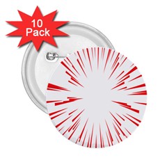 Line Red Sun Arrow 2 25  Buttons (10 Pack) 