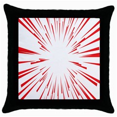 Line Red Sun Arrow Throw Pillow Case (black)