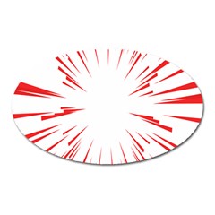 Line Red Sun Arrow Oval Magnet by Mariart