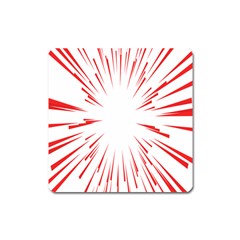 Line Red Sun Arrow Square Magnet