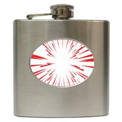 Line Red Sun Arrow Hip Flask (6 Oz)