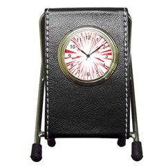 Line Red Sun Arrow Pen Holder Desk Clocks by Mariart