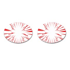 Line Red Sun Arrow Cufflinks (oval) by Mariart