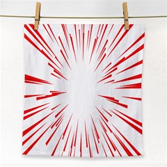 Line Red Sun Arrow Face Towel