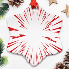 Line Red Sun Arrow Snowflake Ornament (two Sides)