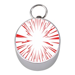 Line Red Sun Arrow Mini Silver Compasses