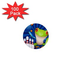 Tree Frog Bowling 1  Mini Buttons (100 Pack)  by crcustomgifts