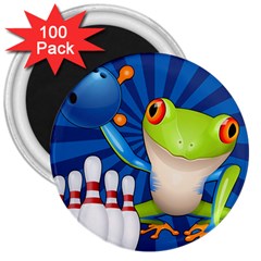 Tree Frog Bowling 3  Magnets (100 Pack) by crcustomgifts