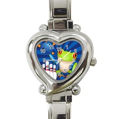 Tree Frog Bowling Heart Italian Charm Watch by crcustomgifts