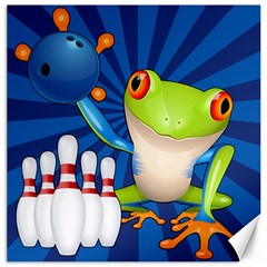 Tree Frog Bowling Canvas 12  X 12   by crcustomgifts