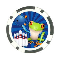 Tree Frog Bowling Poker Chip Card Guard by crcustomgifts