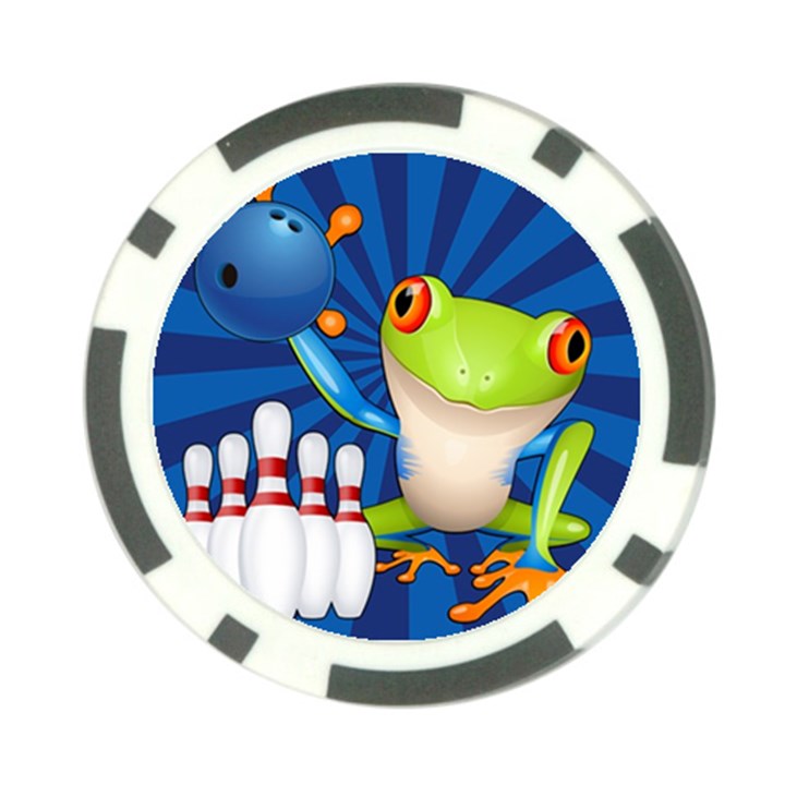 Tree Frog Bowling Poker Chip Card Guard