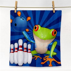 Tree Frog Bowling Face Towel by crcustomgifts