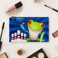 Tree Frog Bowling Cosmetic Bag (medium)  by crcustomgifts