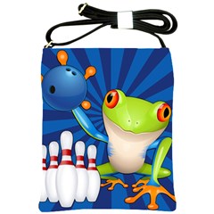 Tree Frog Bowling Shoulder Sling Bags by crcustomgifts