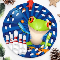 Tree Frog Bowling Ornament (round Filigree)