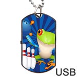 Tree Frog Bowling Dog Tag USB Flash (One Side) Front