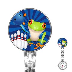 Tree Frog Bowling Stainless Steel Nurses Watch by crcustomgifts