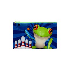 Tree Frog Bowling Cosmetic Bag (xs) by crcustomgifts