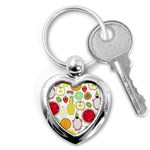 Mango Fruit Pieces Watermelon Dragon Passion Fruit Apple Strawberry Pineapple Melon Key Chains (Heart)  Front