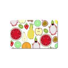 Mango Fruit Pieces Watermelon Dragon Passion Fruit Apple Strawberry Pineapple Melon Magnet (name Card) by Mariart