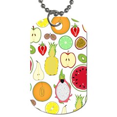 Mango Fruit Pieces Watermelon Dragon Passion Fruit Apple Strawberry Pineapple Melon Dog Tag (one Side) by Mariart