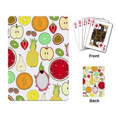 Mango Fruit Pieces Watermelon Dragon Passion Fruit Apple Strawberry Pineapple Melon Playing Card by Mariart