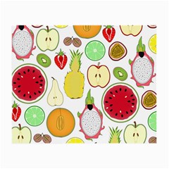 Mango Fruit Pieces Watermelon Dragon Passion Fruit Apple Strawberry Pineapple Melon Small Glasses Cloth (2-side) by Mariart