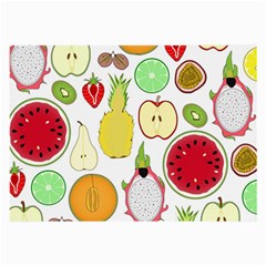 Mango Fruit Pieces Watermelon Dragon Passion Fruit Apple Strawberry Pineapple Melon Large Glasses Cloth (2-side) by Mariart