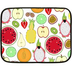 Mango Fruit Pieces Watermelon Dragon Passion Fruit Apple Strawberry Pineapple Melon Double Sided Fleece Blanket (mini)  by Mariart