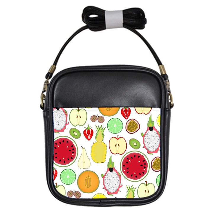 Mango Fruit Pieces Watermelon Dragon Passion Fruit Apple Strawberry Pineapple Melon Girls Sling Bags