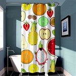 Mango Fruit Pieces Watermelon Dragon Passion Fruit Apple Strawberry Pineapple Melon Shower Curtain 36  x 72  (Stall)  Curtain(36 X72 ) - 33.26 x66.24  Curtain(36 X72 )