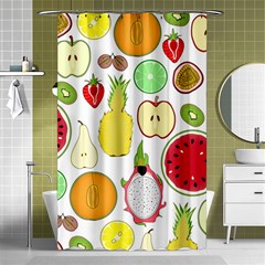 Mango Fruit Pieces Watermelon Dragon Passion Fruit Apple Strawberry Pineapple Melon Shower Curtain 48  X 72  (small) 