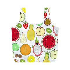 Mango Fruit Pieces Watermelon Dragon Passion Fruit Apple Strawberry Pineapple Melon Full Print Recycle Bags (m)  by Mariart