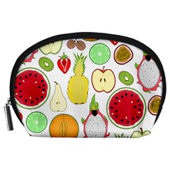 Mango Fruit Pieces Watermelon Dragon Passion Fruit Apple Strawberry Pineapple Melon Accessory Pouches (large)  by Mariart