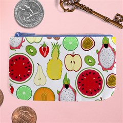 Mango Fruit Pieces Watermelon Dragon Passion Fruit Apple Strawberry Pineapple Melon Large Coin Purse