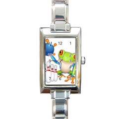 Tree Frog Bowler Rectangle Italian Charm Watch