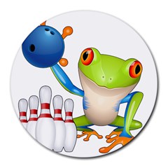 Tree Frog Bowler Round Mousepads by crcustomgifts