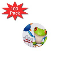 Tree Frog Bowler 1  Mini Buttons (100 Pack)  by crcustomgifts