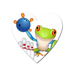 Tree Frog Bowler Heart Magnet