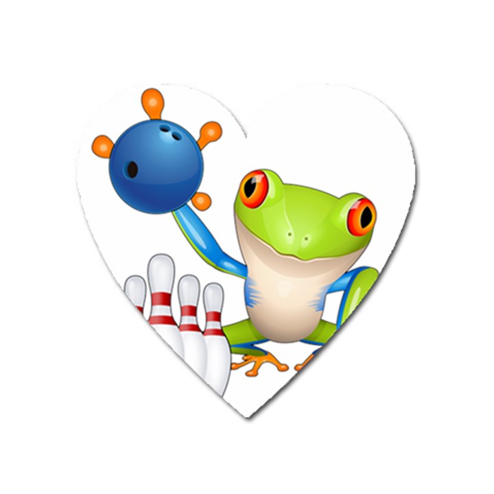 Tree Frog Bowler Heart Magnet