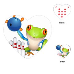 Tree Frog Bowler Playing Cards (heart)  by crcustomgifts