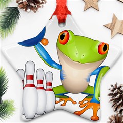 Tree Frog Bowler Star Ornament (two Sides)