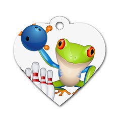 Tree Frog Bowler Dog Tag Heart (one Side)