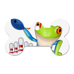 Tree Frog Bowler Dog Tag Bone (two Sides)