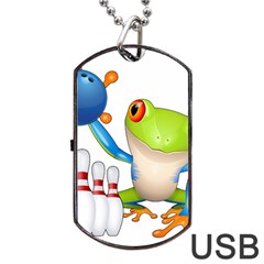 Tree Frog Bowler Dog Tag Usb Flash (two Sides) by crcustomgifts