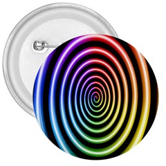 Hypnotic Circle Rainbow 3  Buttons by Mariart